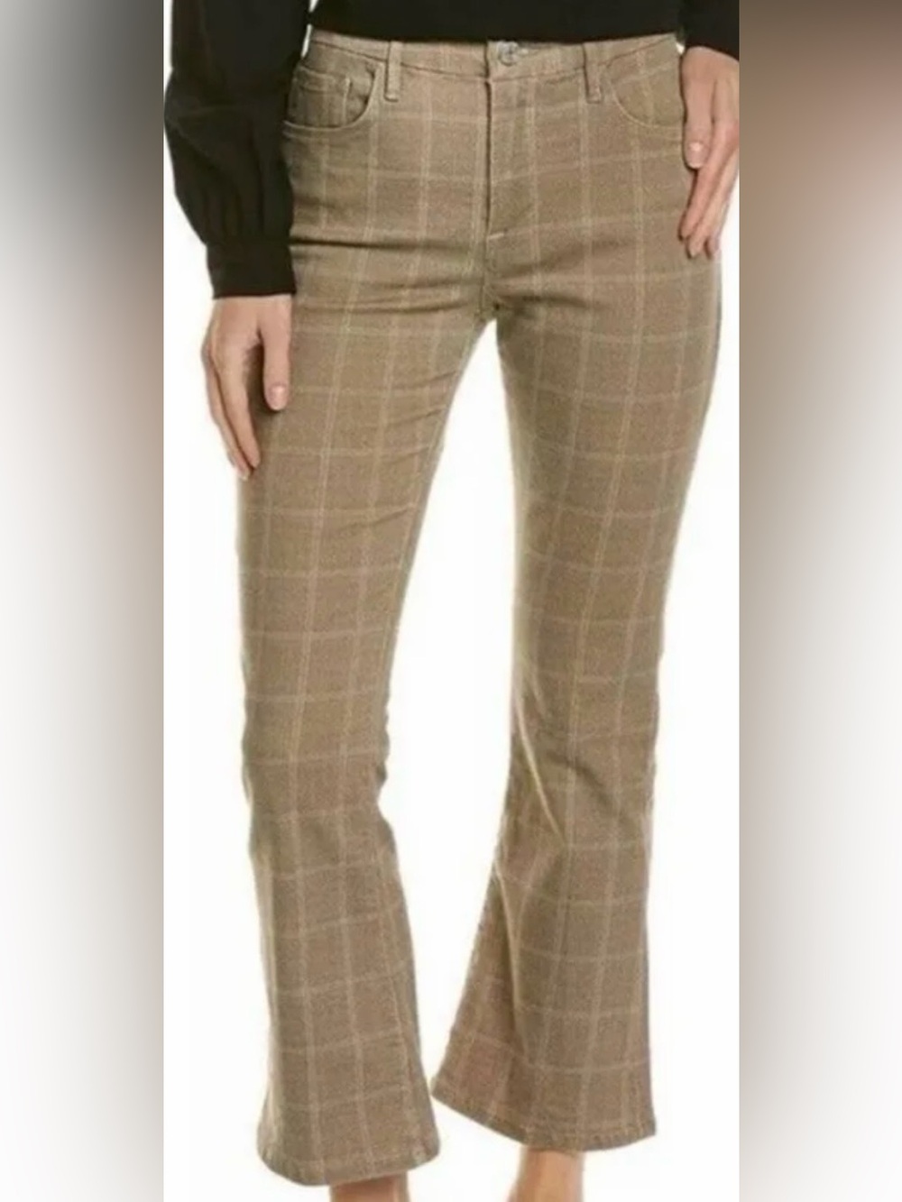 FRAME LE CROP boot cut Jeans in plaid